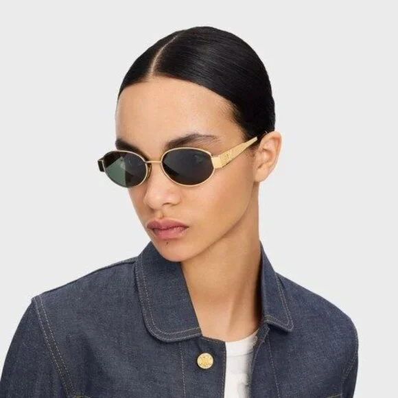 CELINE TRIOMPHE Sunglasses CL40235U 30N Gold Grey
